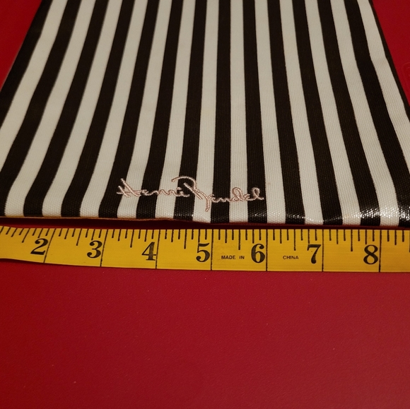 Henri Bendel Cosmetic Bag Striped Zippered Pouch - Picture 3 of 5